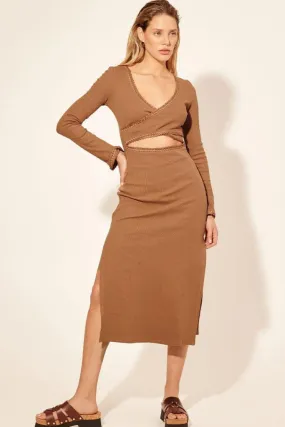 Kivari - Marta Wrap Midi Dress - Mocha *Clearance