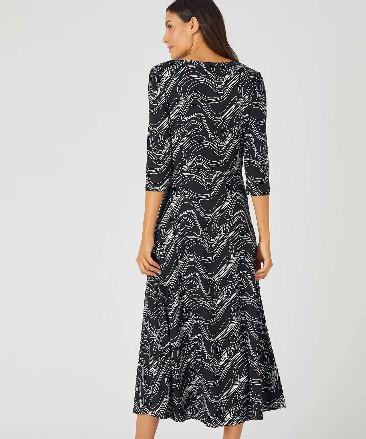 Knot Front V-Neck Printed Dress