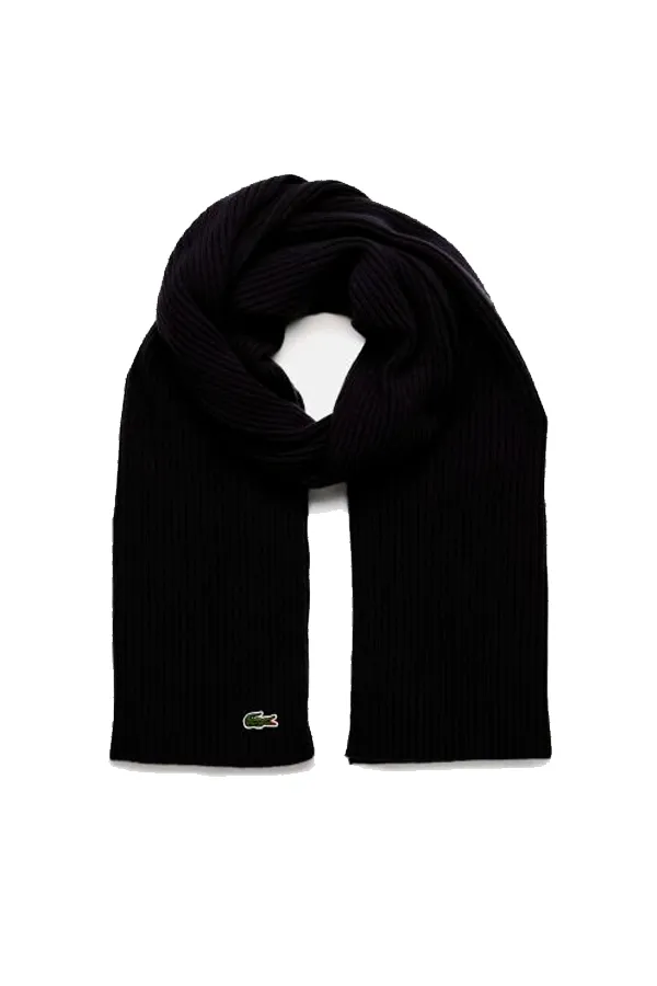 Lacoste Black Knit Scarf