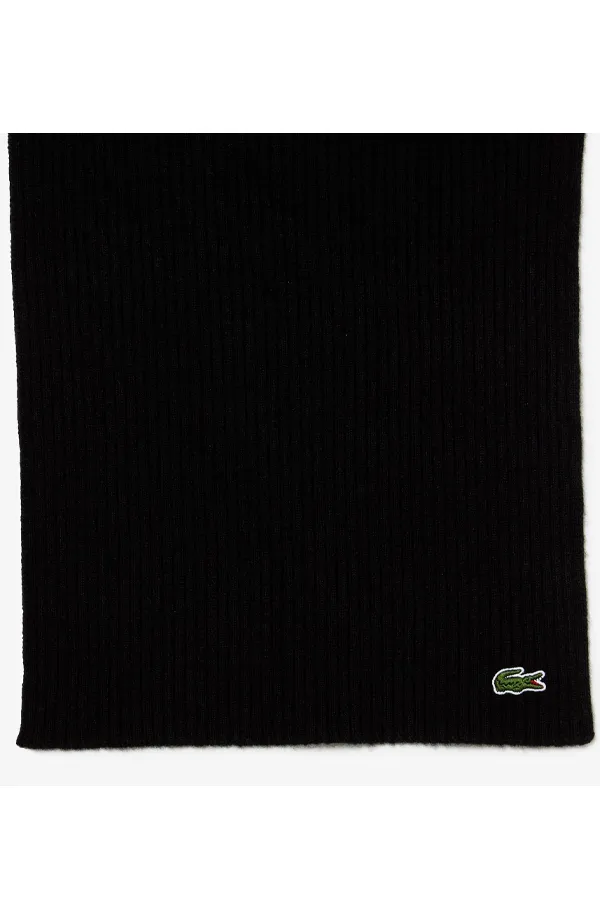 Lacoste Black Knit Scarf