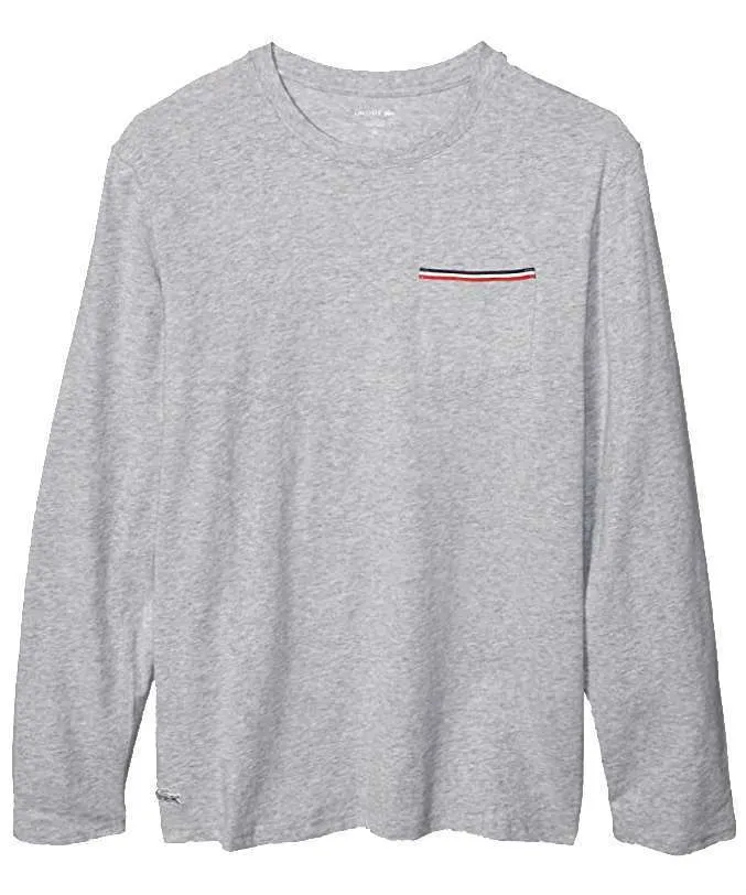 Lacoste Men’s Long Sleeve Cotton Crewneck T-Shirt -Grey Heather