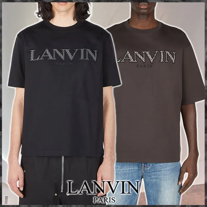 LANVIN | Men's Crew Neck Cotton Short Sleeves Logo T-Shirt