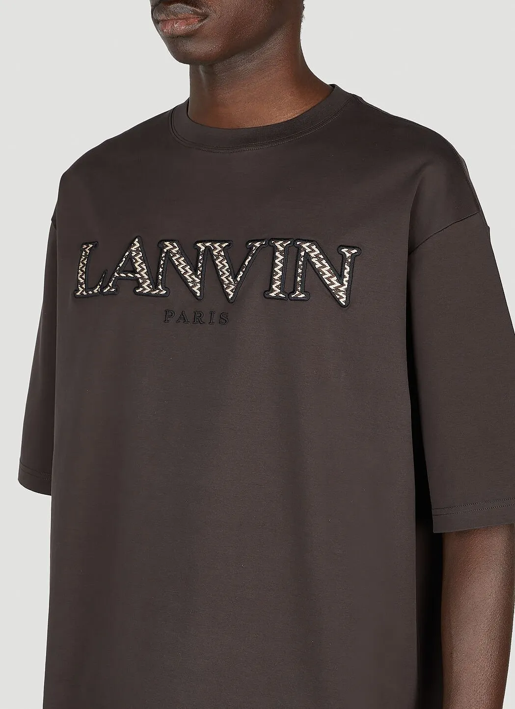 LANVIN | Men's Crew Neck Cotton Short Sleeves Logo T-Shirt