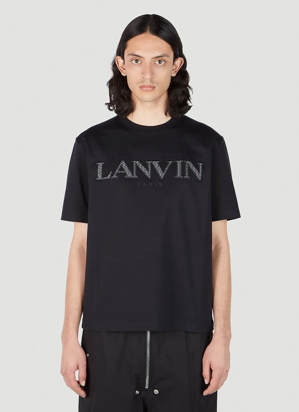 LANVIN | Men's Crew Neck Cotton Short Sleeves Logo T-Shirt