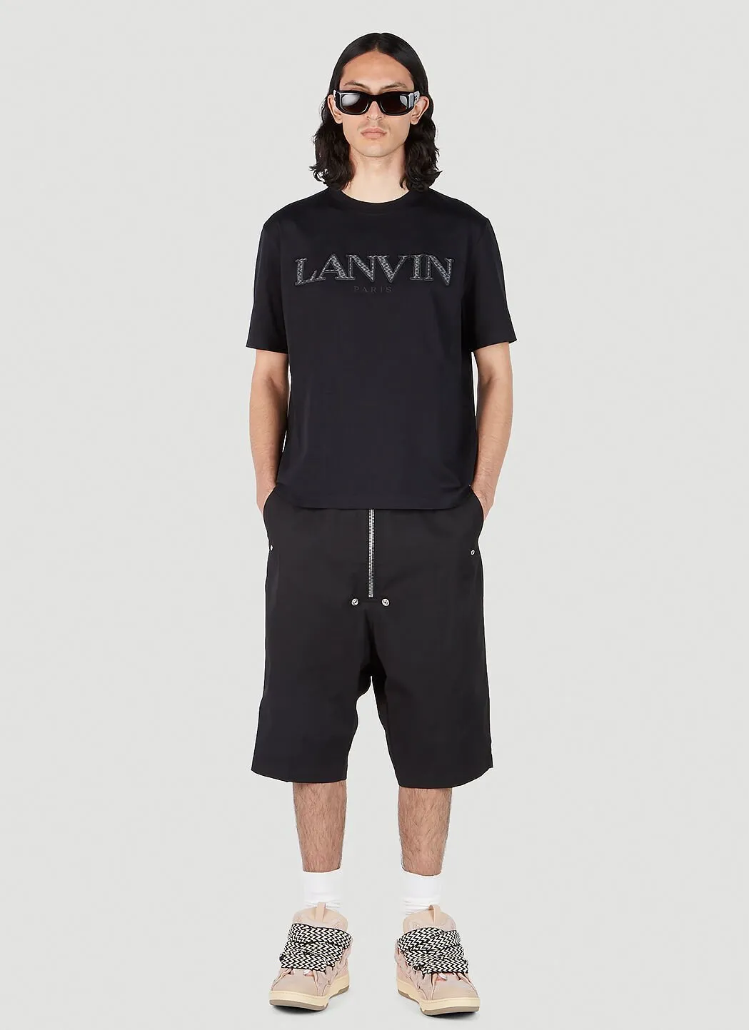 LANVIN | Men's Crew Neck Cotton Short Sleeves Logo T-Shirt