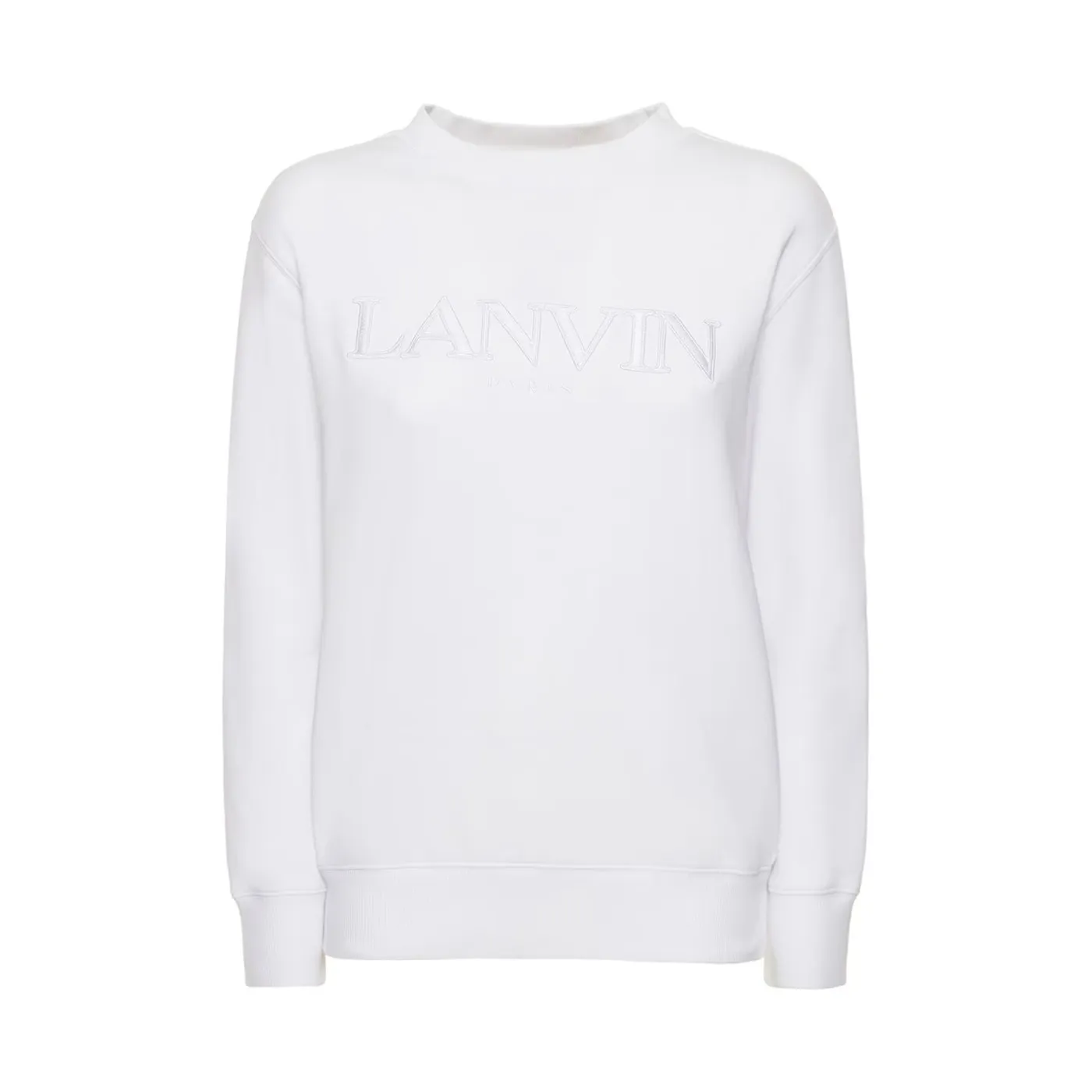 LANVIN | Ribbed Street Style Cotton Logo Long Sleeve - Plain