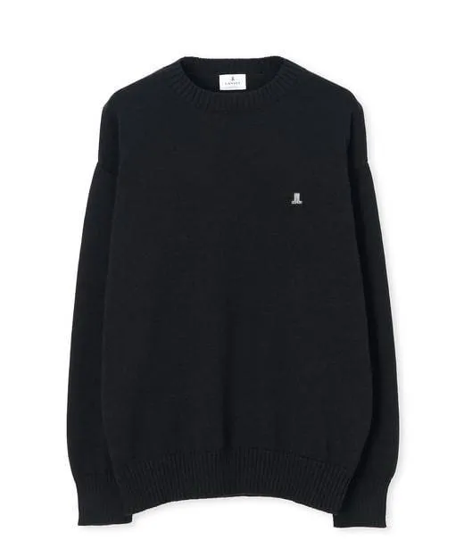 LANVIN en Bleu unisex street style long sleeves plain logo sweaters.