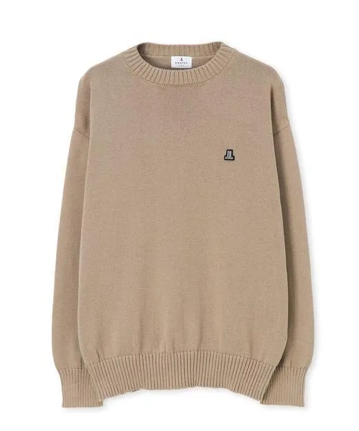 LANVIN en Bleu unisex street style long sleeves plain logo sweaters.