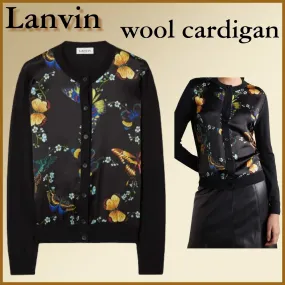 LANVIN Flower Patterns Casual Style Wool Silk Street Style