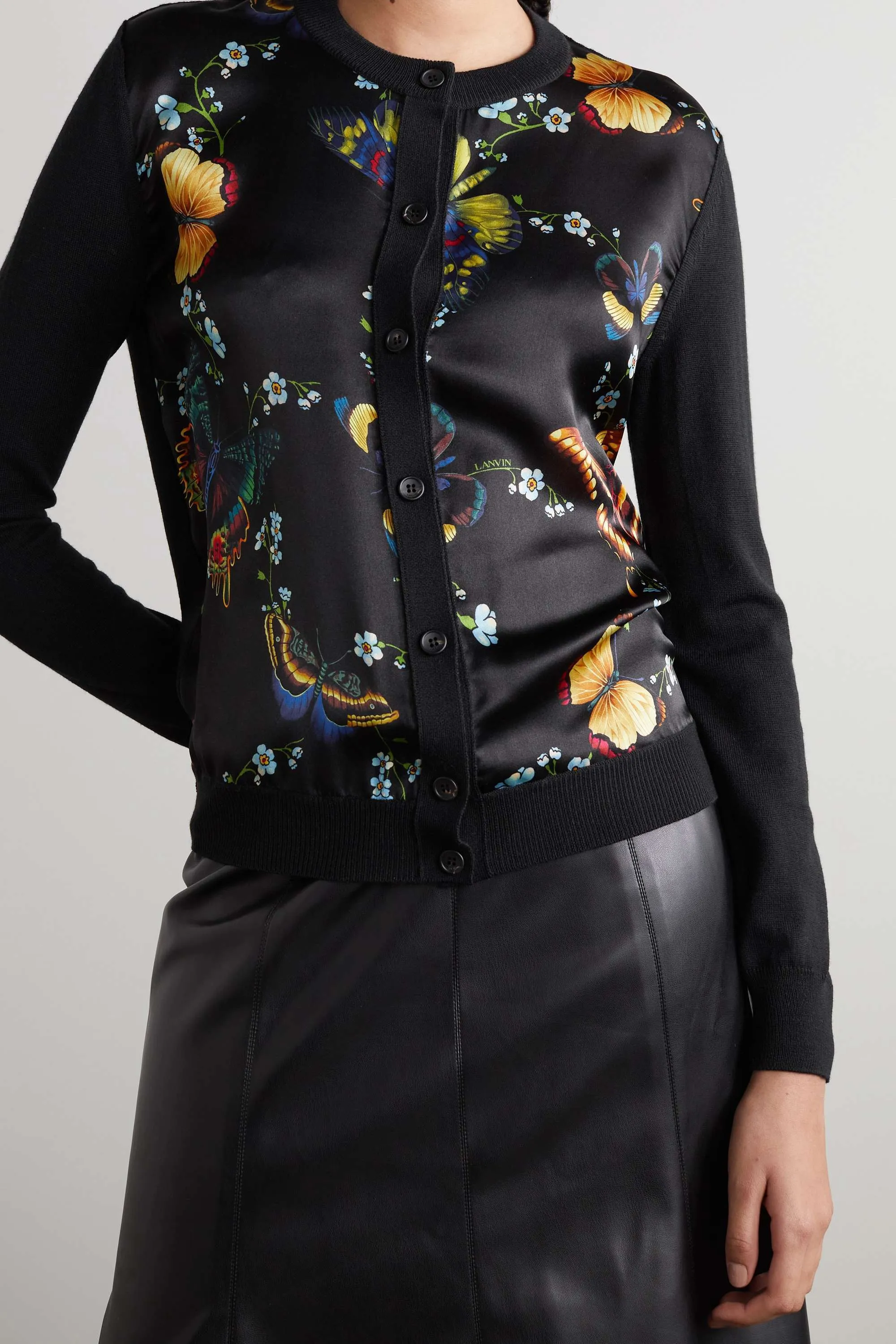 LANVIN Flower Patterns Casual Style Wool Silk Street Style