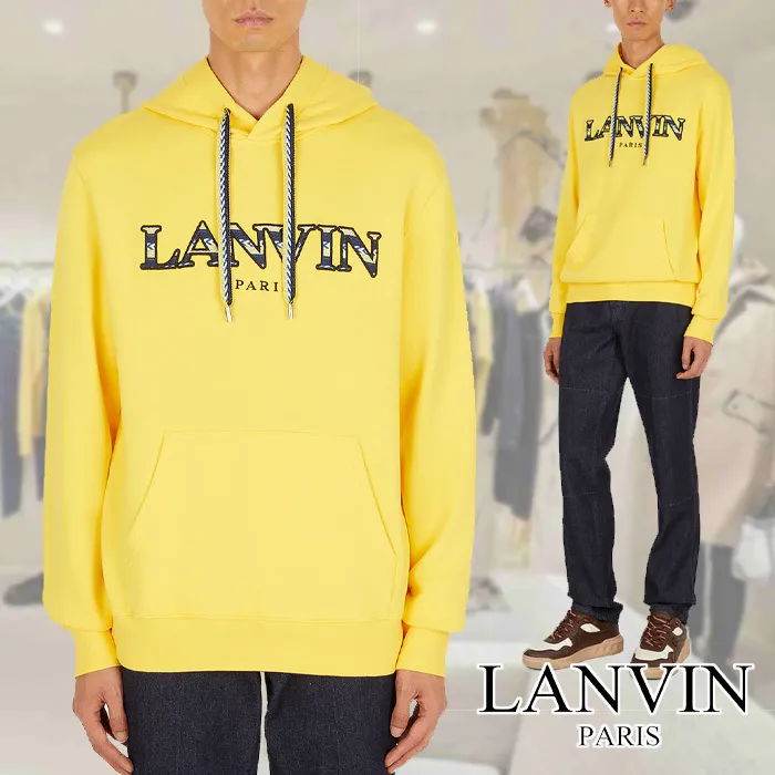 LANVIN Long Sleeve Cotton Logo Hoodies Collaboration Pullovers