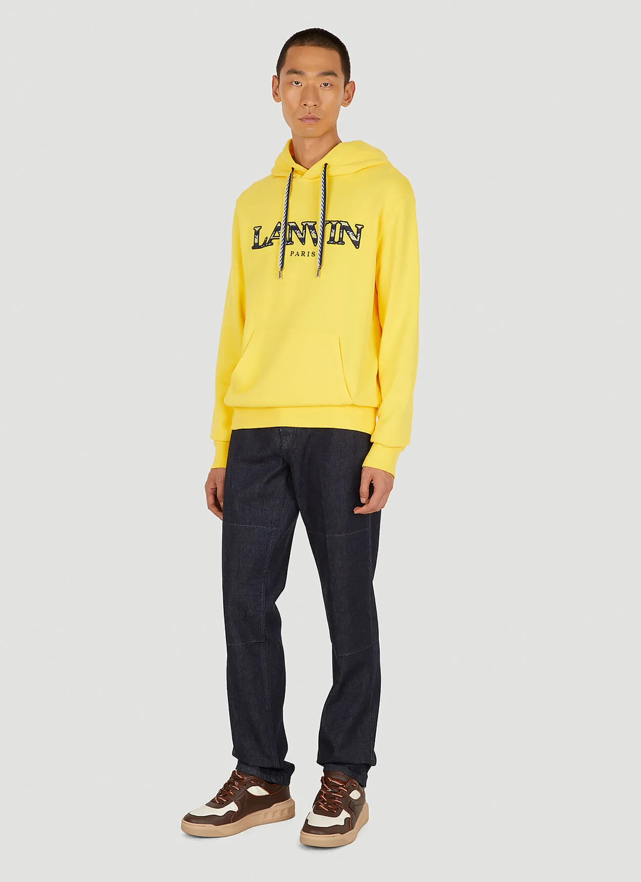 LANVIN Long Sleeve Cotton Logo Hoodies Collaboration Pullovers