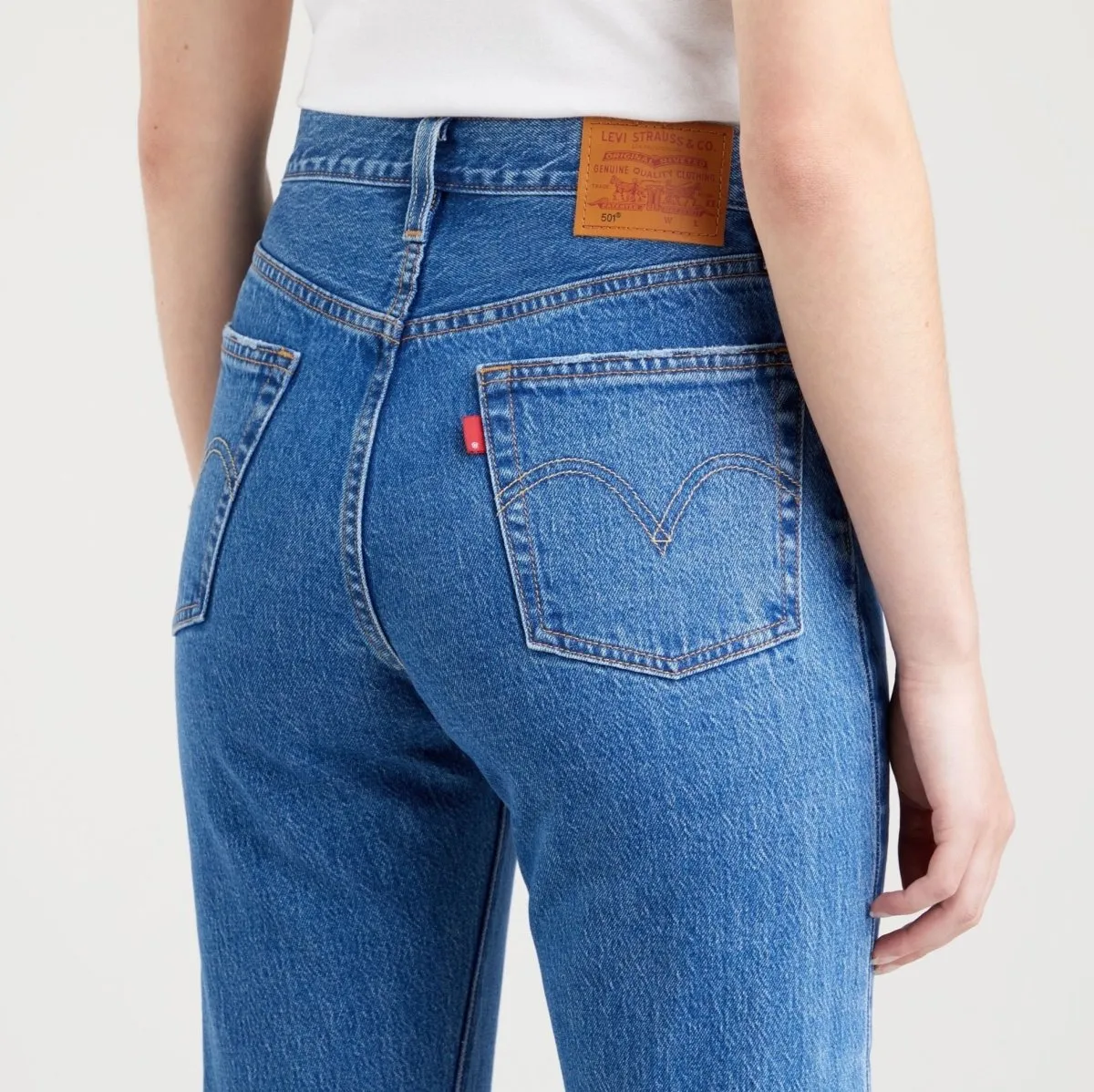 Levi's 501 CROP Jazz pop Medium Indigo - Worn In