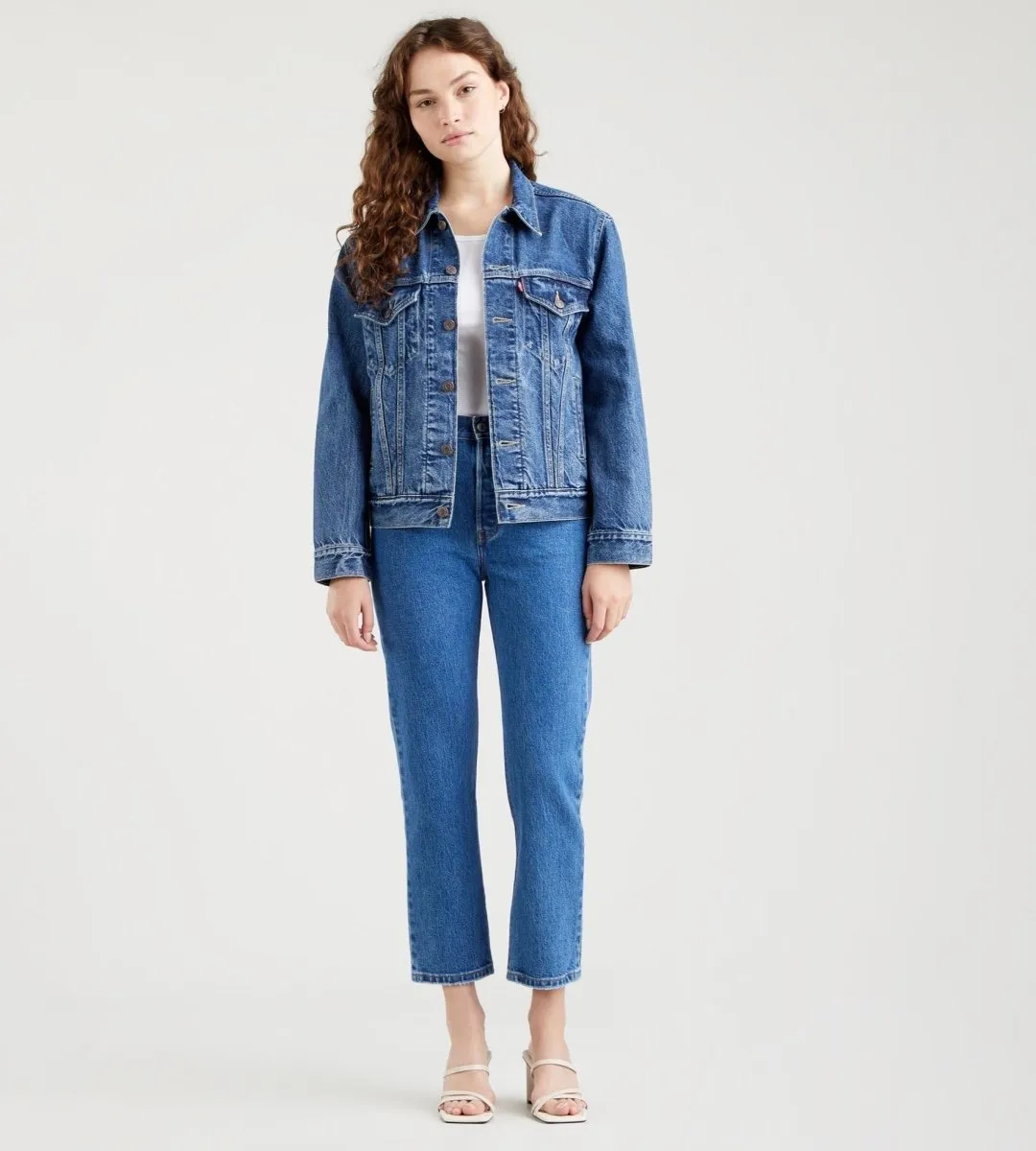 Levi's 501 CROP Jazz pop Medium Indigo - Worn In