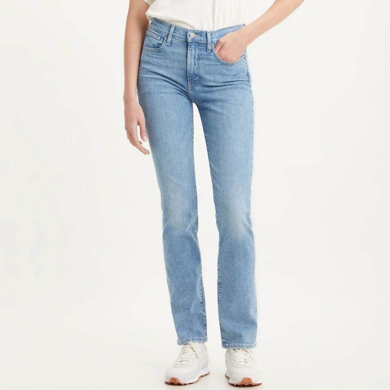 Levi`s 724 High Rise Straight jeans - Light Indigo Worn In Blue