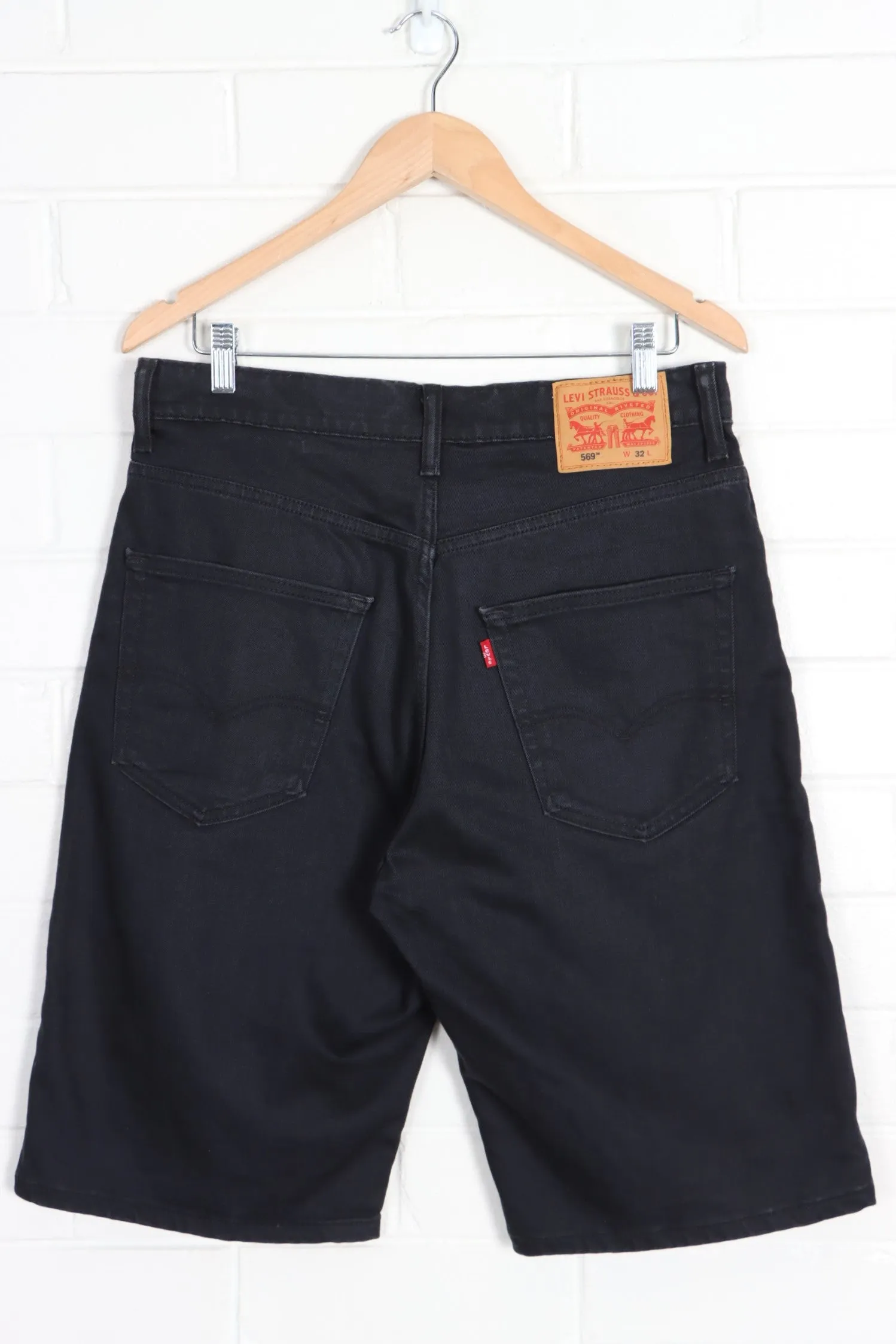 Levi's Black 569 Denim Shorts 32 - Buy Now