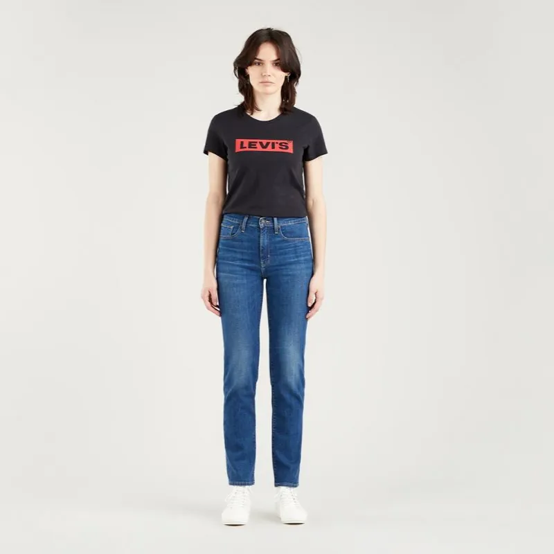 Levi`s High-Rise Straight Jeans - Nonstop Blue