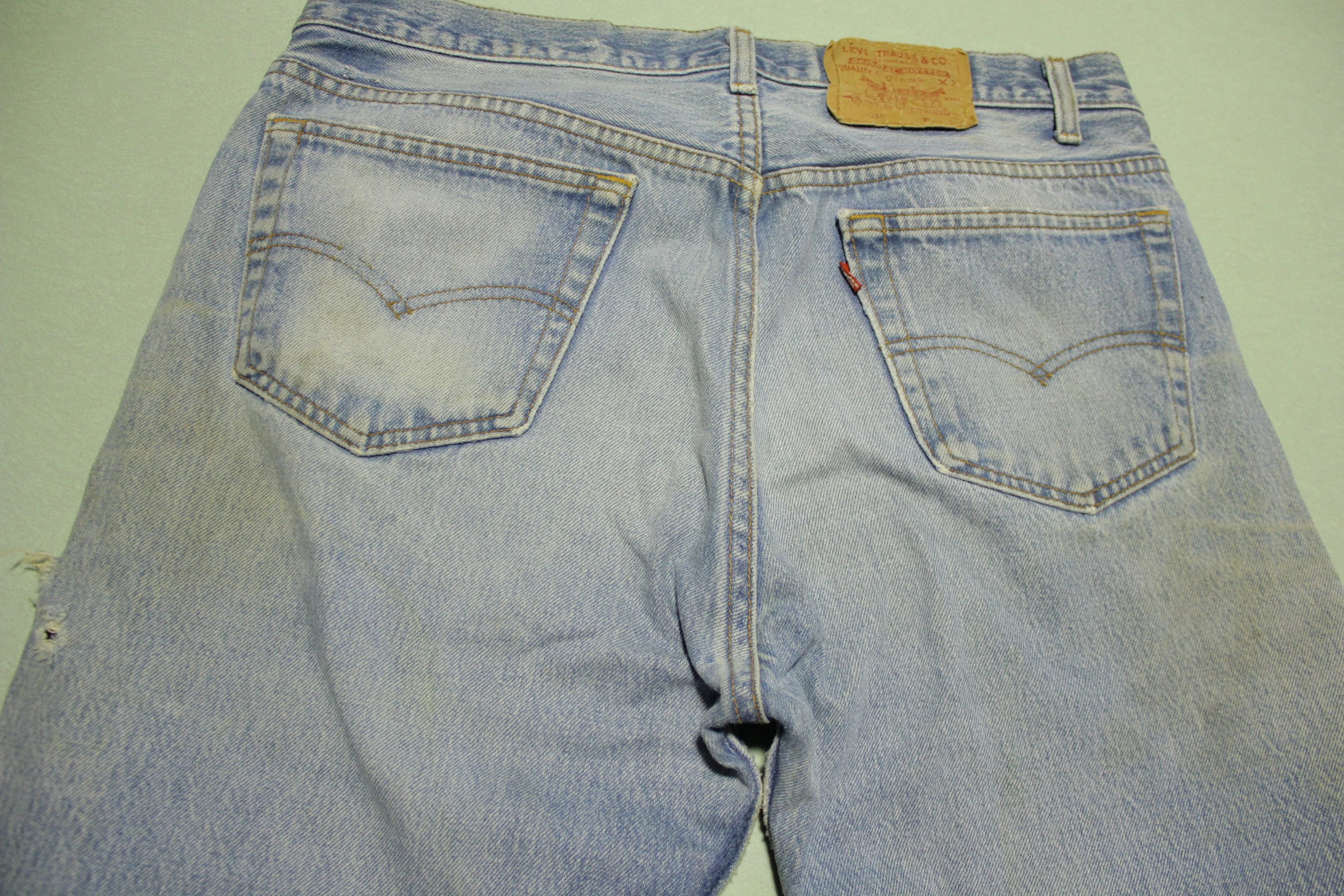 Levis Vintage Button Fly 501xx Distressed Denim Jeans - 80's 90's Grunge Punk