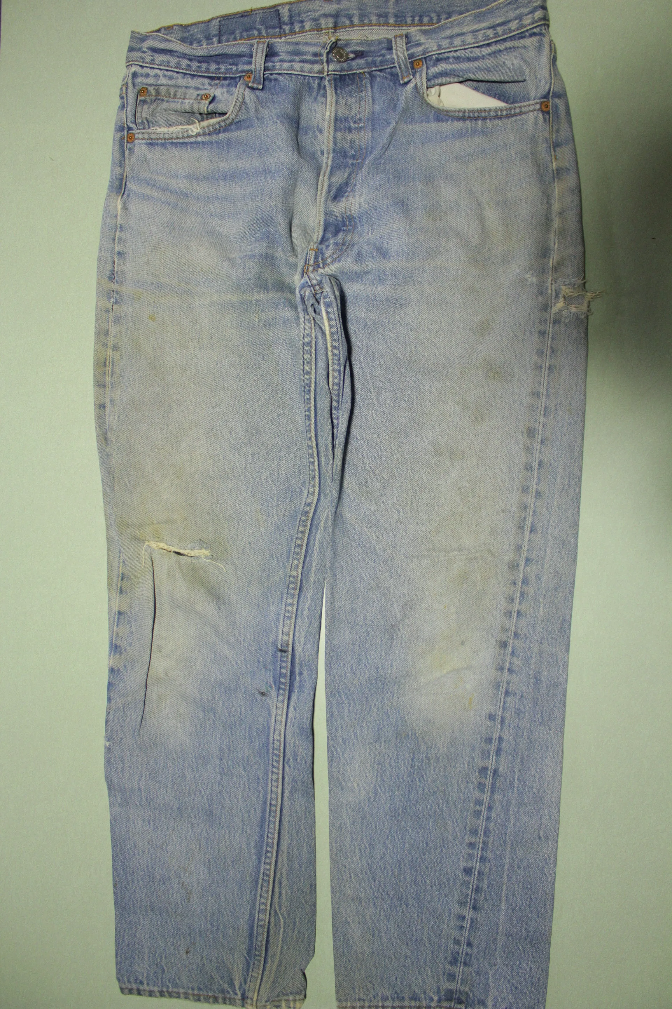 Levis Vintage Button Fly 501xx Distressed Denim Jeans - 80's 90's Grunge Punk