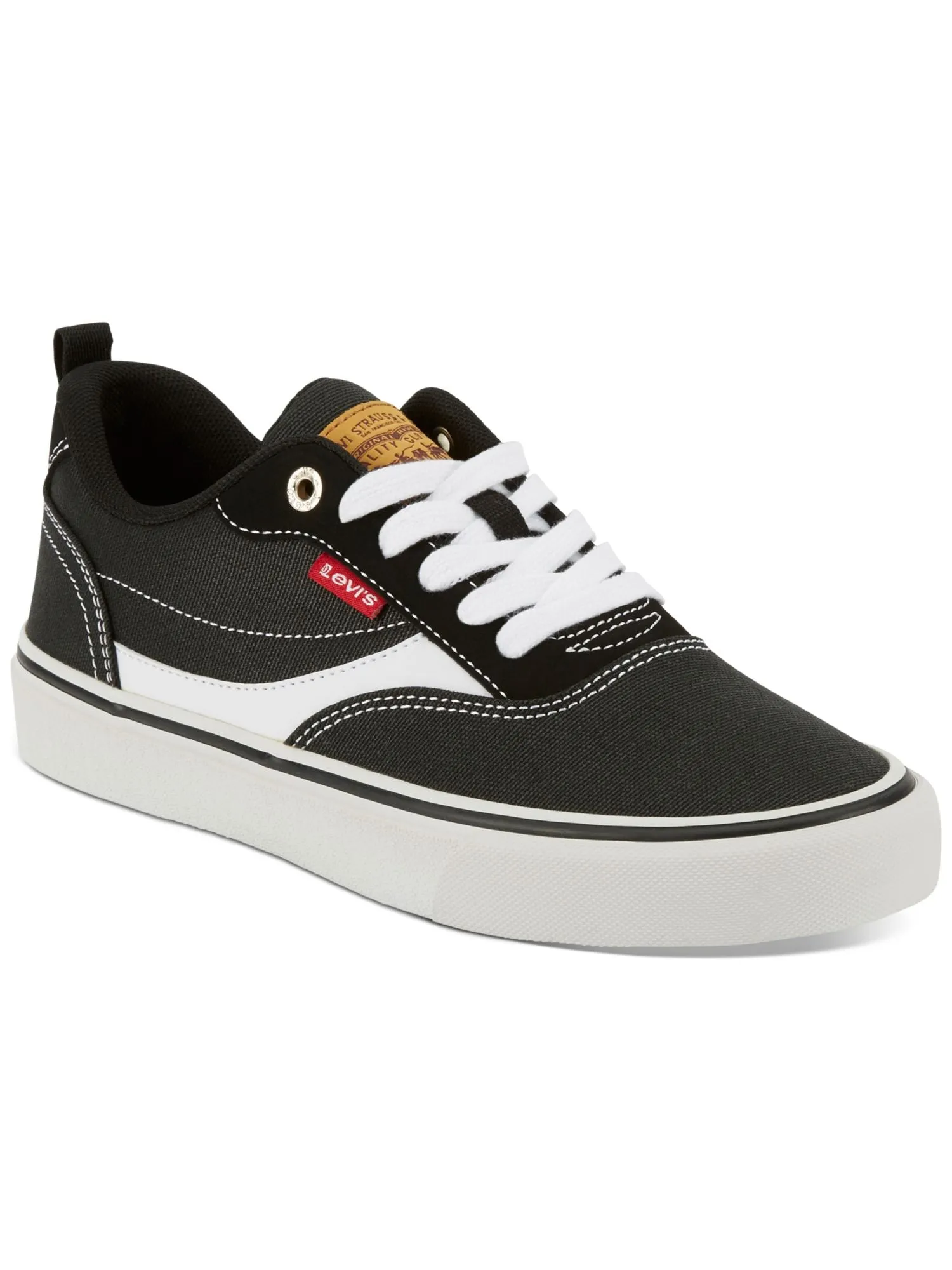 LEVIS Women's Black Color Block Sporty Skate Naya Round Toe Sneakers - Lace-Up Shoes