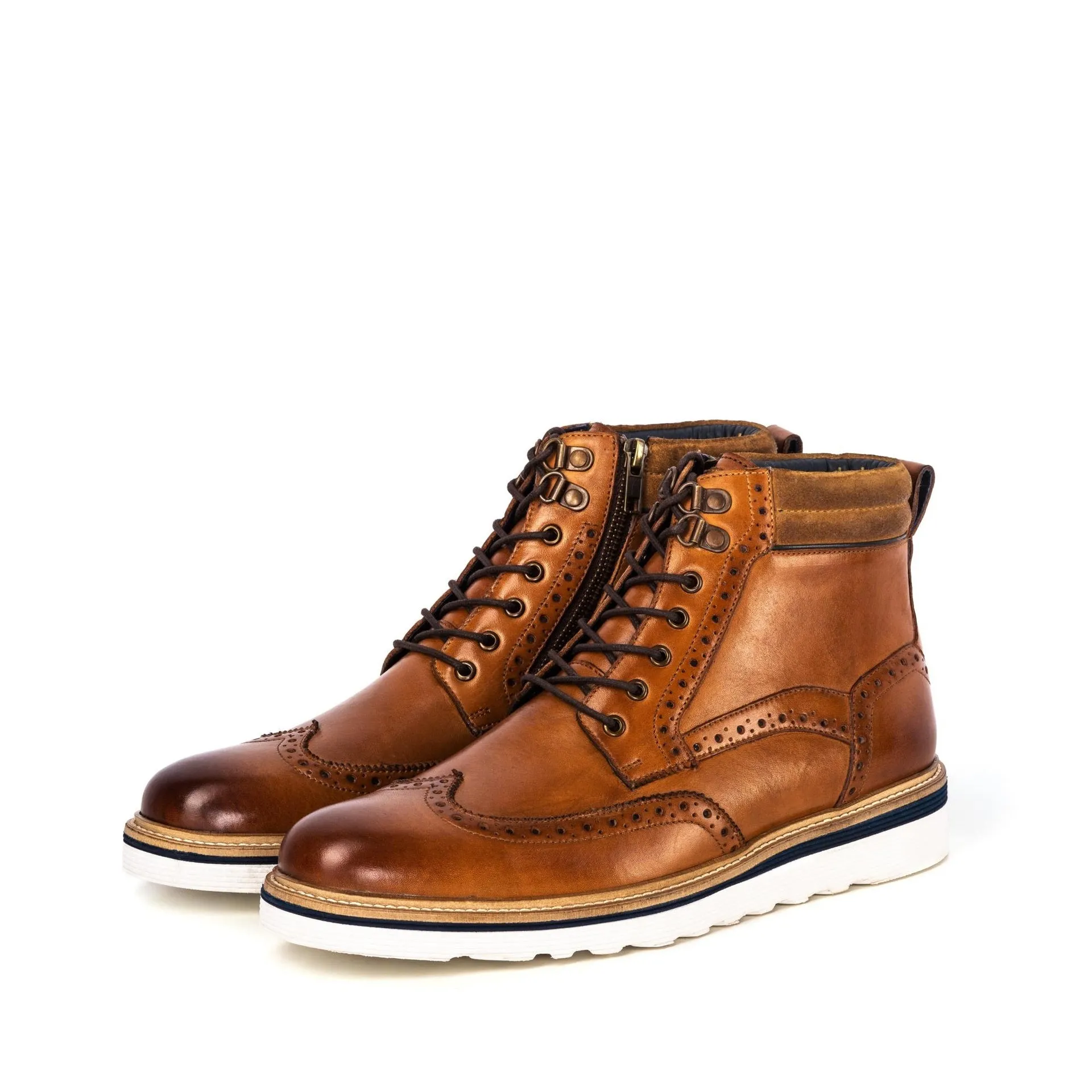 Linton 2.0 tan leather brogue boot