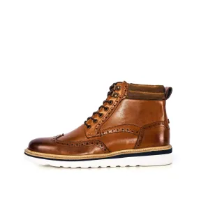 Linton 2.0 tan leather brogue boot