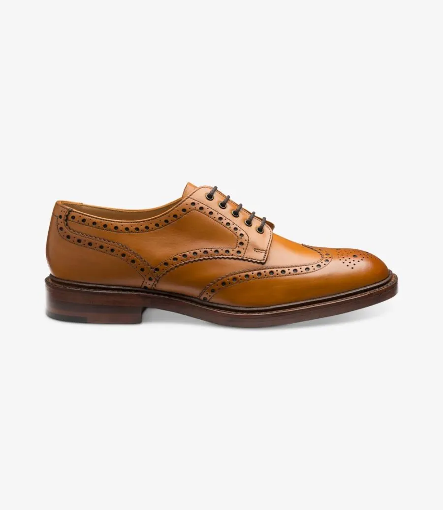 Loake Chester Tan Leather Brogue - premium range