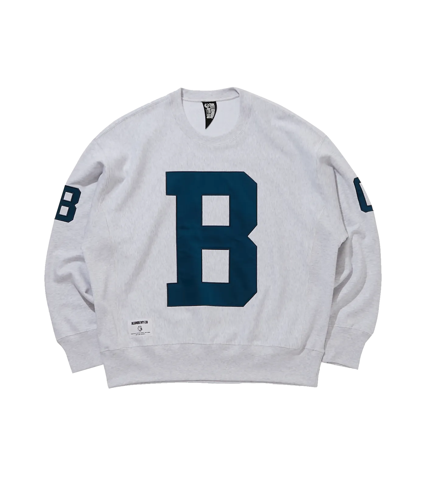 Logo Sweatshirt 'B' in Ash Grey with Appliqué Design