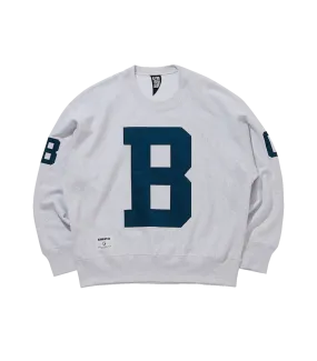 Logo Sweatshirt 'B' in Ash Grey with Appliqué Design