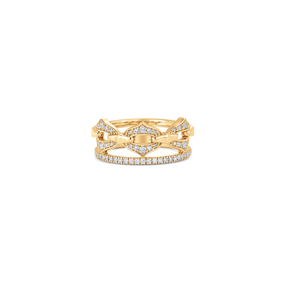 Lucia Diamond and Gold Full Link Ring