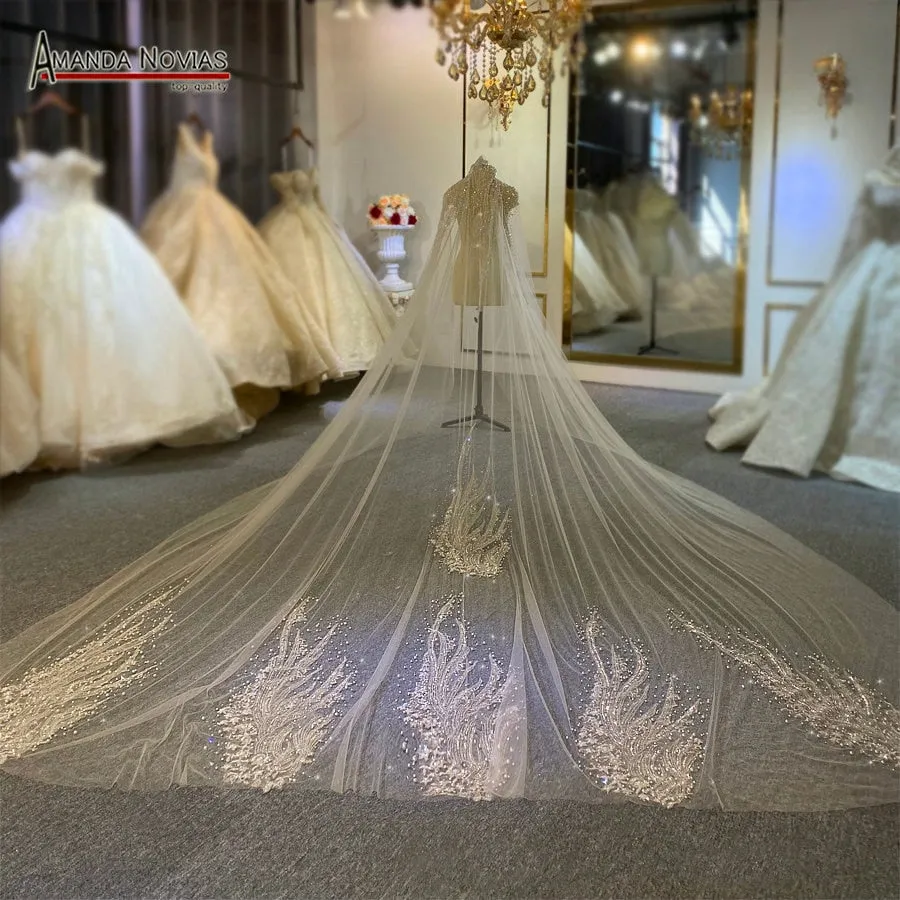 Luxury full beading veil