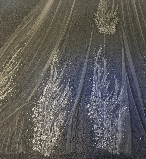 Luxury full beading veil