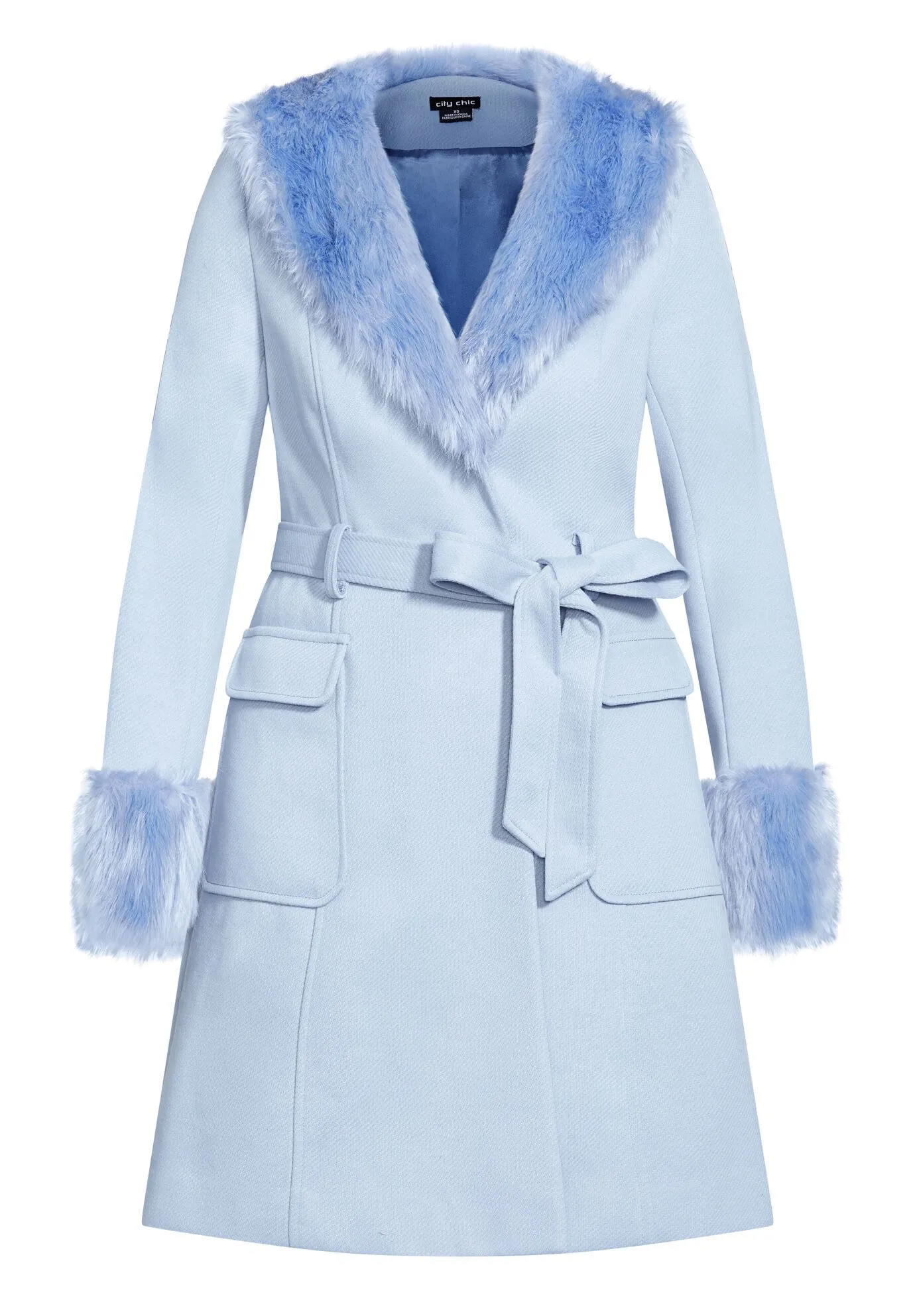 Make Me Blush Coat - powder blue