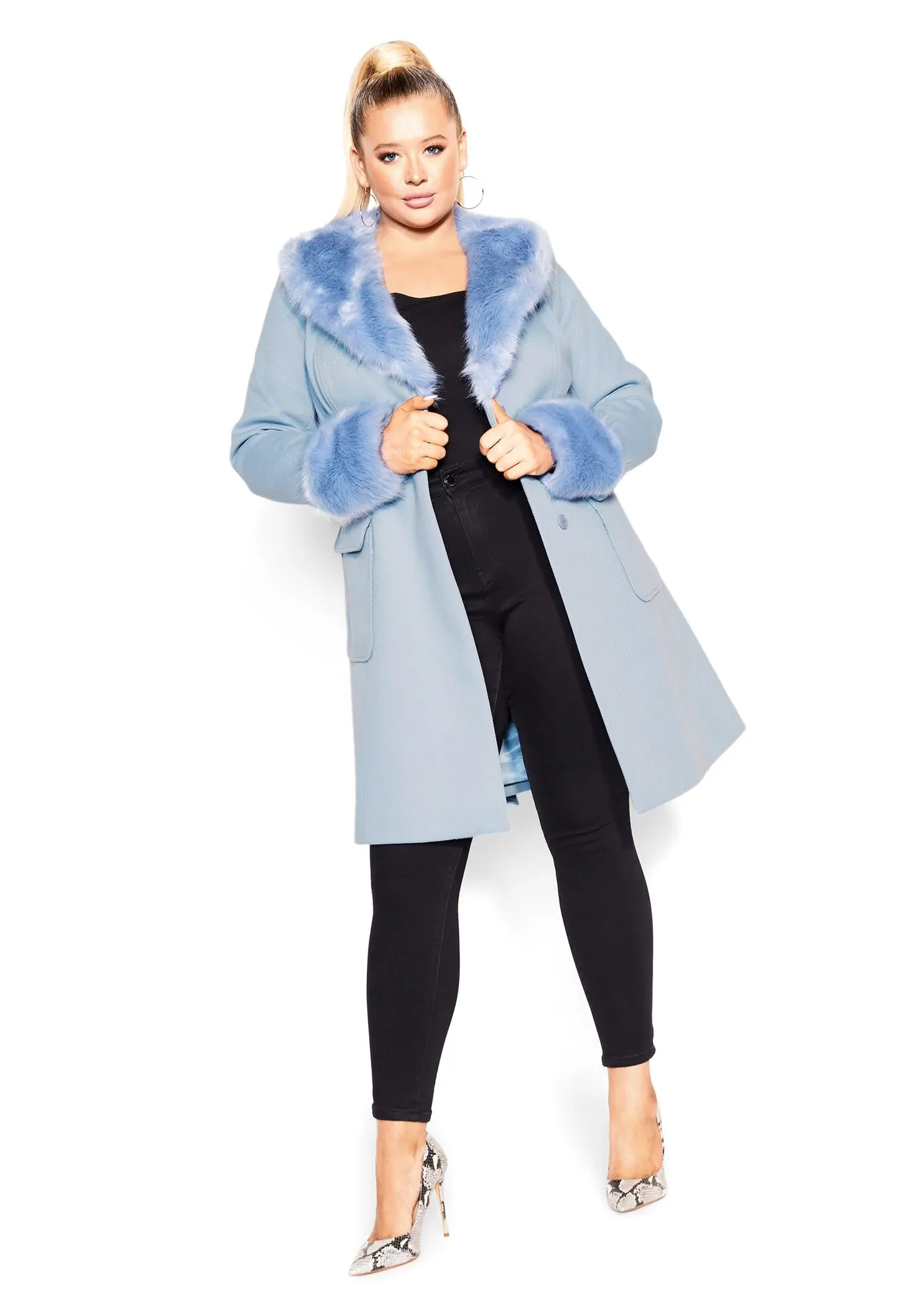 Make Me Blush Coat - powder blue