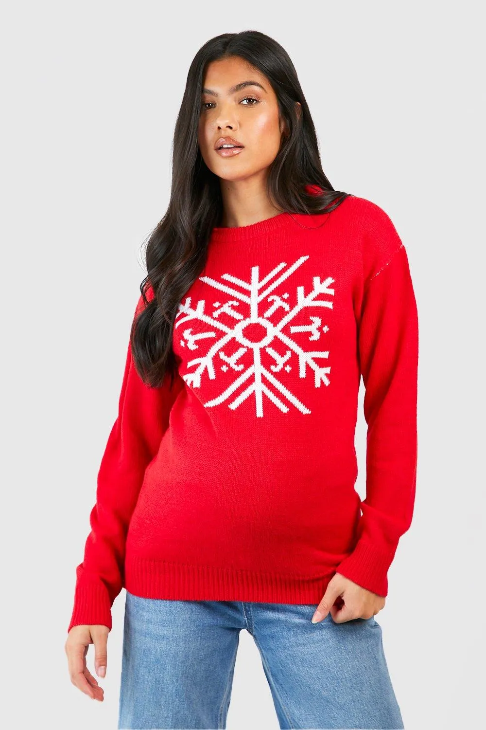 Maternity Snowflake Christmas Sweater