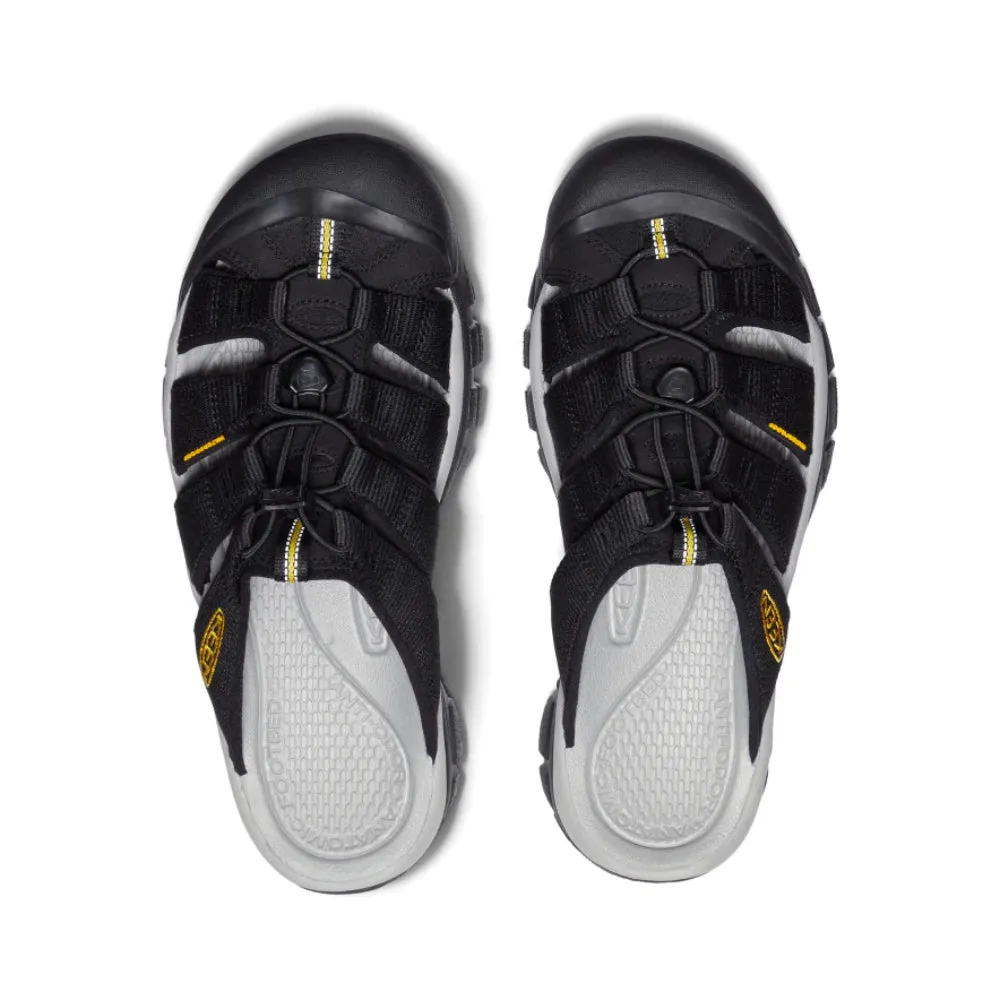 men's slide sandals black and yellow in keen style