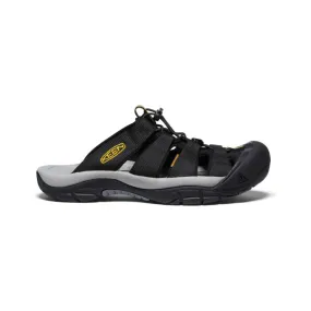 men's slide sandals black and yellow in keen style