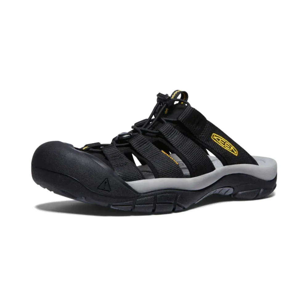 men's slide sandals black and yellow in keen style