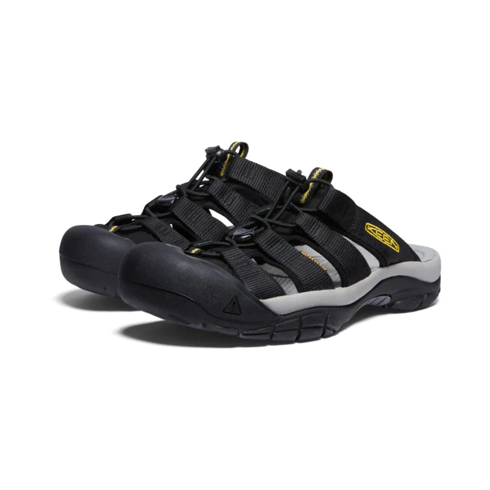 men's slide sandals black and yellow in keen style