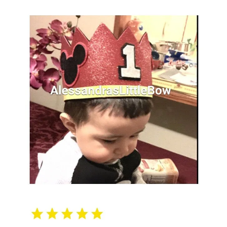 Mickey mouse Red full head birthday crown