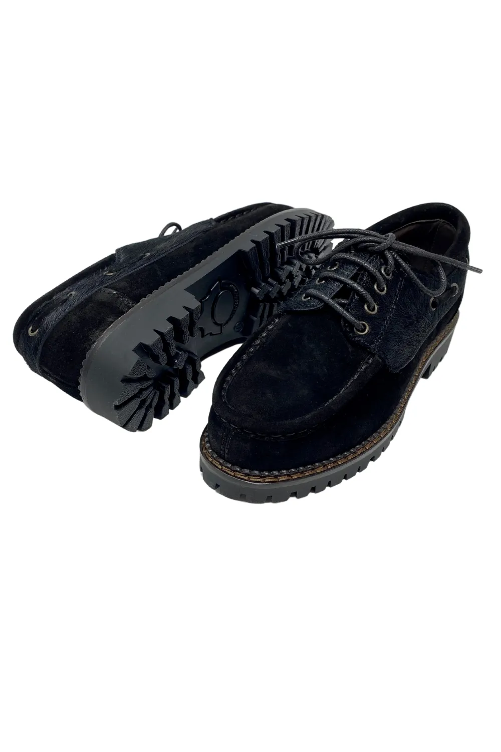 MOCASSINO GINEVRA SUEDE NERO E CAVALLINO