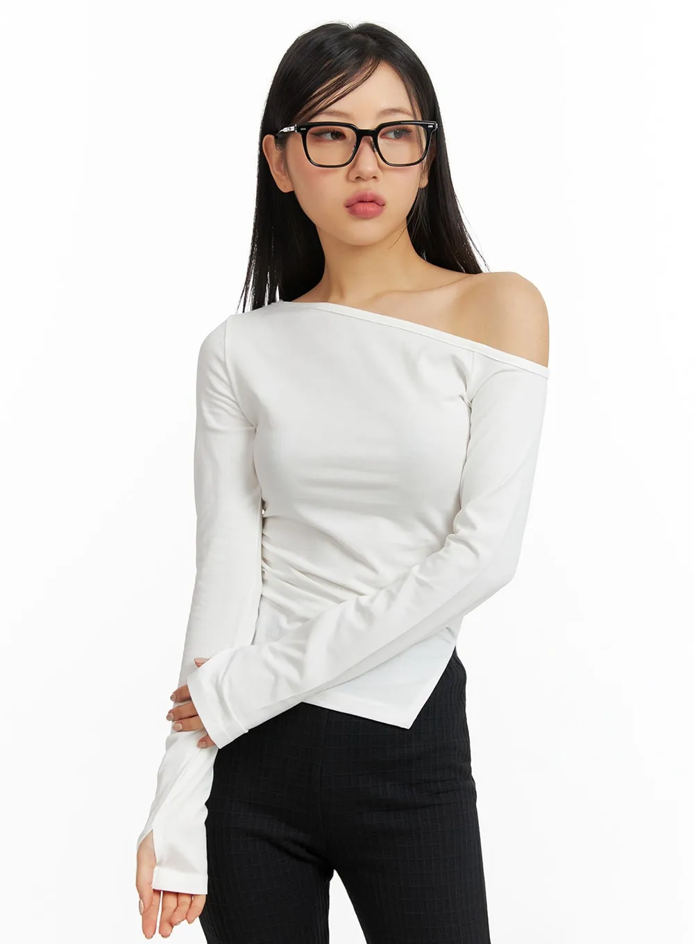 One-Shoulder Asymmetrical Tee CF408