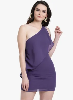 One Shoulder Overlay Dress