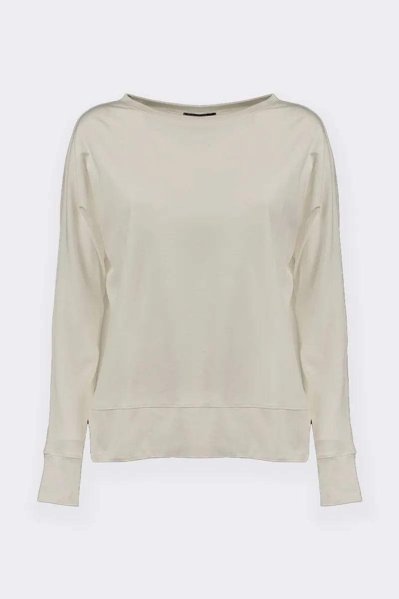 Oversized crew neck t-shirt in cream color