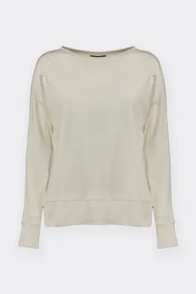 Oversized crew neck t-shirt in cream color