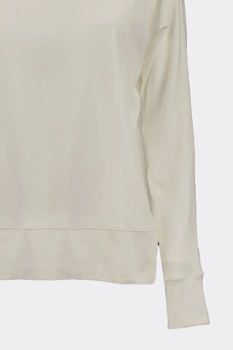 Oversized crew neck t-shirt in cream color