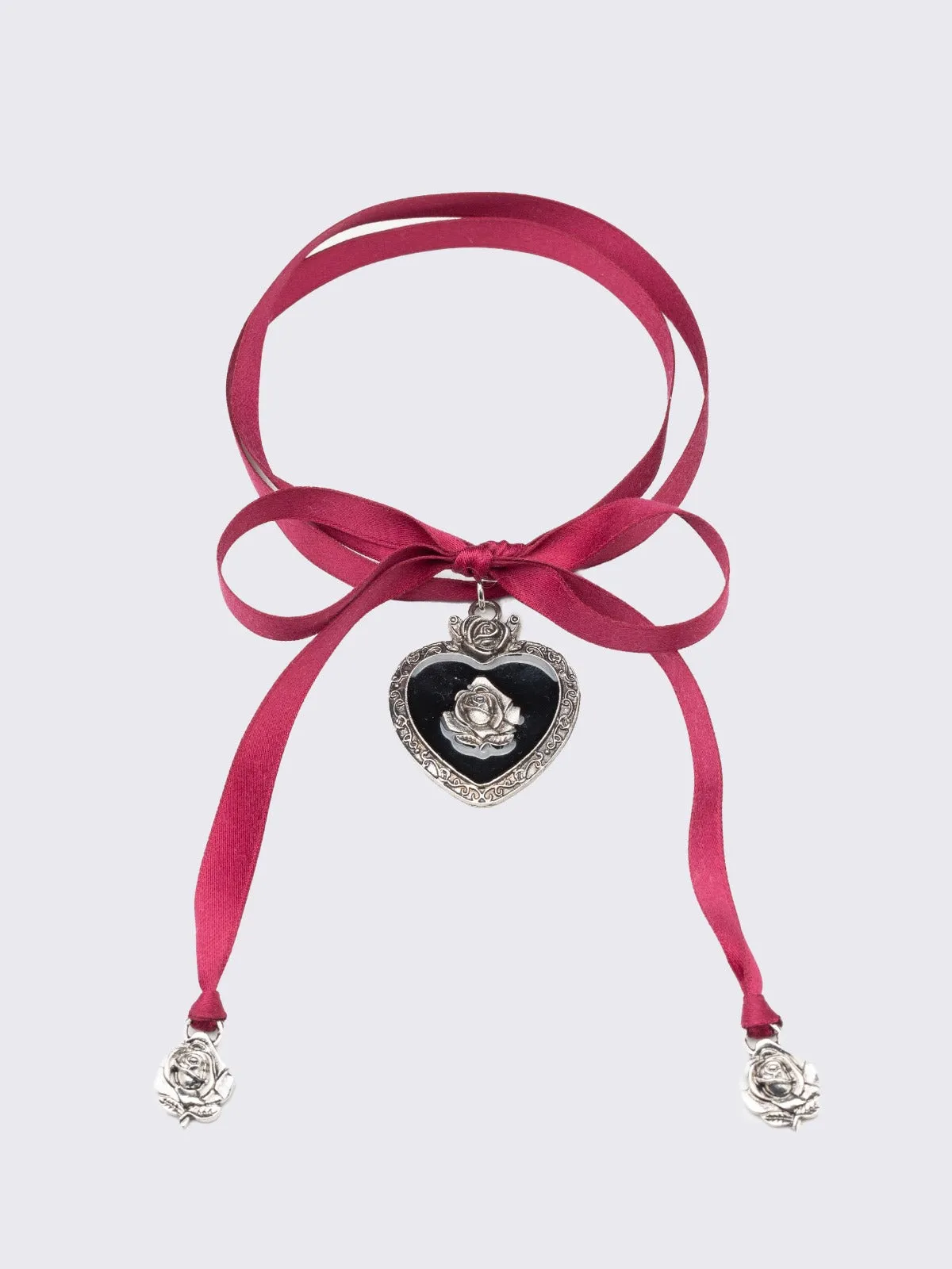 Pandora Heart Satin Ribbon Choker