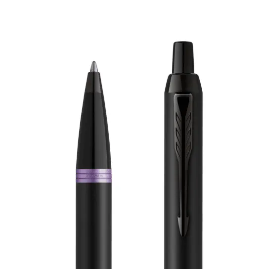 Parker IM Professional Ballpoint Pen Satin Black Vibrant Purple Ring Gift Box