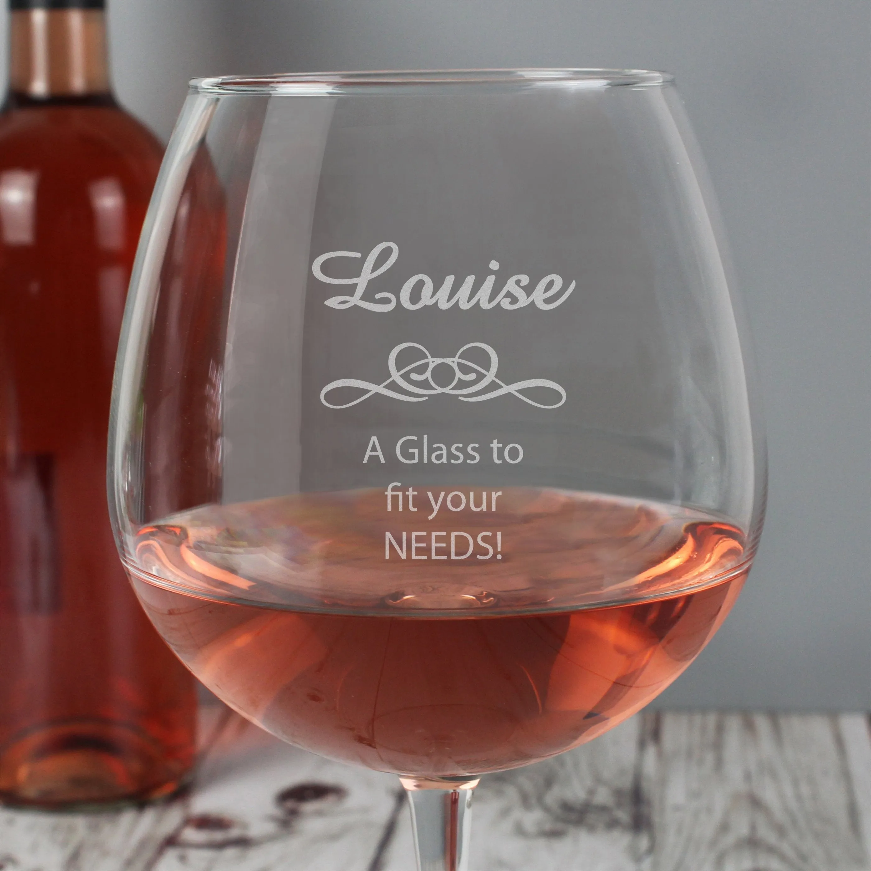 Personalized Wine Glass Bottle Décor