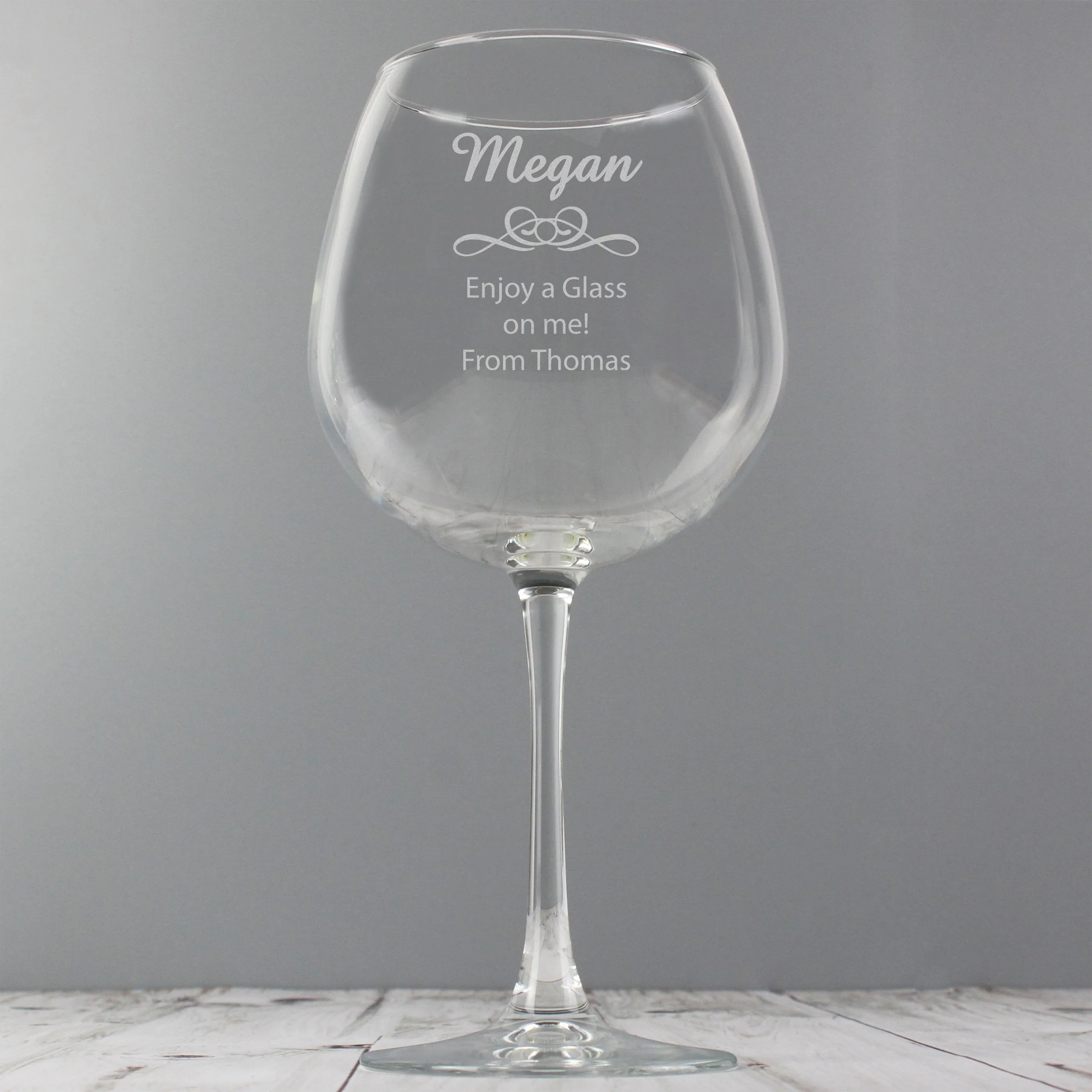 Personalized Wine Glass Bottle Décor